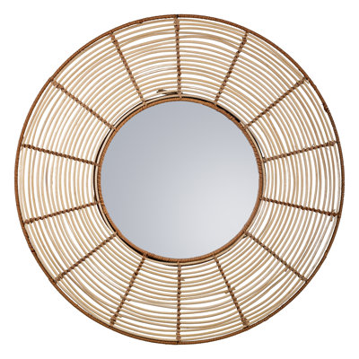 Swihart Rattan Flat Wall Mirror