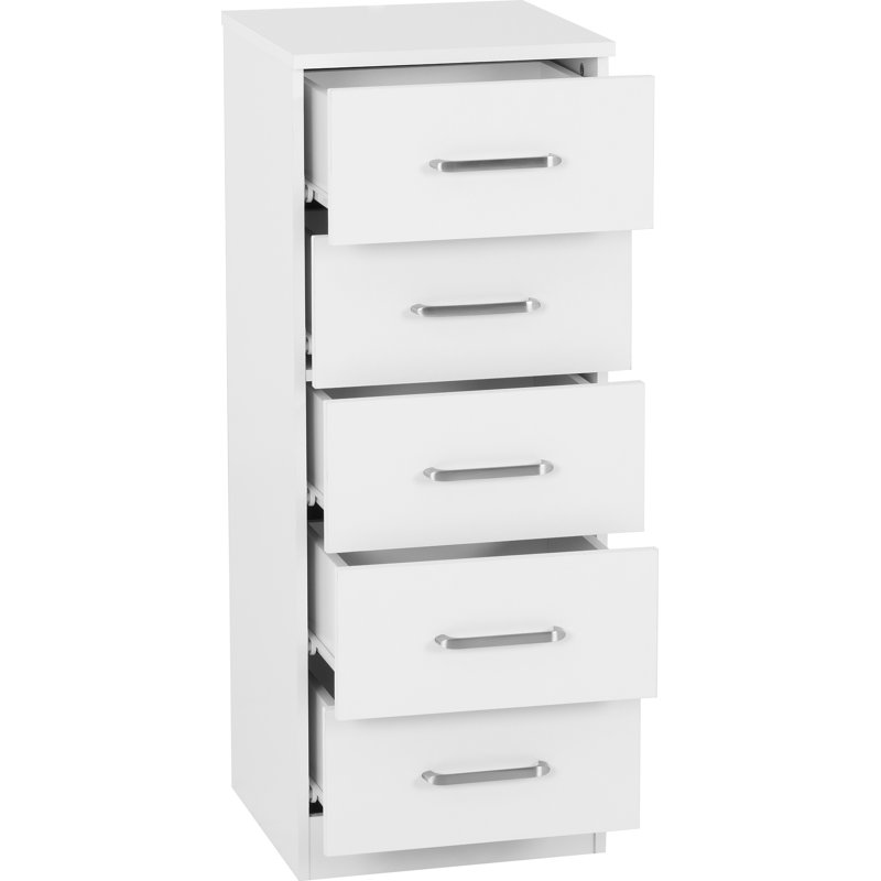 Sumrah 35cm W 5 - Drawer Chest of Drawers, White