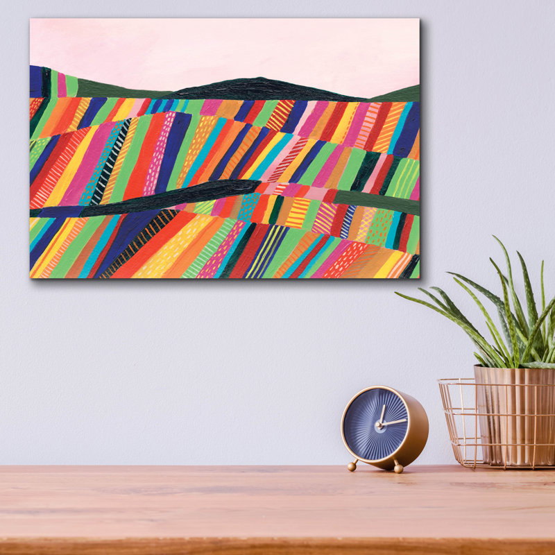 «Rainbow Fields II» par Regina Moore, H 12 po x l 16 po x P 0,13 po