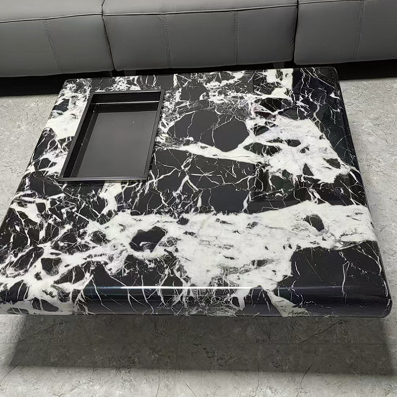 Table basse bulgari en marbre, H 12,59 po x L 47,24 po x l 47,24 po