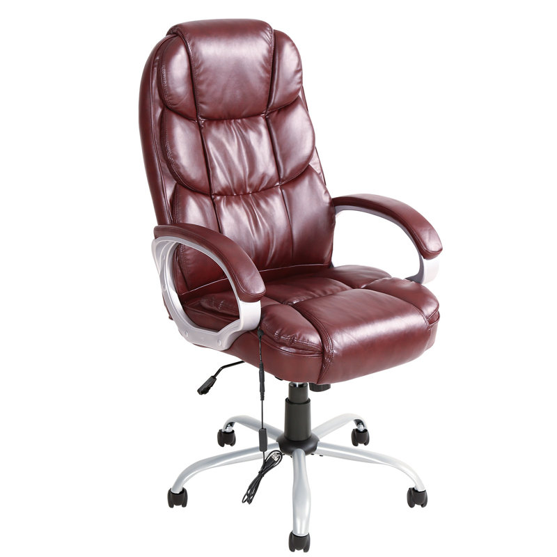 Office Chair Computer Swivel Chair Leather Task Desk Chair Adjustable Height Office Chair Swivel Desk Chair With Wheels Armrest For Home Office