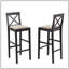Upholstered Counter Stool with Solid Wood Frame