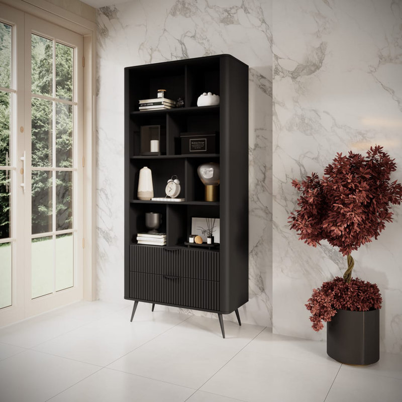 Lante 194cm H x 88cm W Bookcase, Black