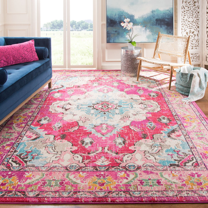 Almyra Oriental Area Rug, Rectangle 4' x 5'7", Pink/Multi