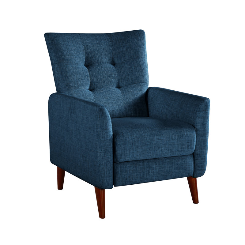 Fauteuil inclinable Amaurie Tacho avec dossier capitonné, Polyester marine