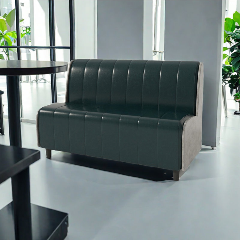Banc rembourré en similicuir Modern and Simple Cafe (ensemble de 2), Bleu