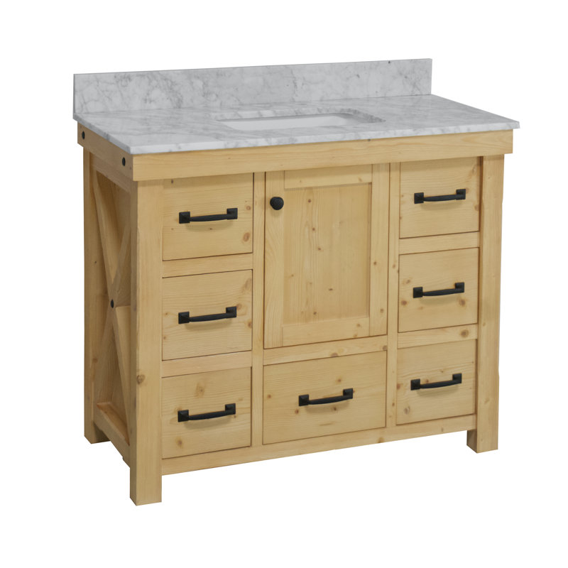 Ensemble de meuble-lavabo simple 42 po Galvan, Bois flottant