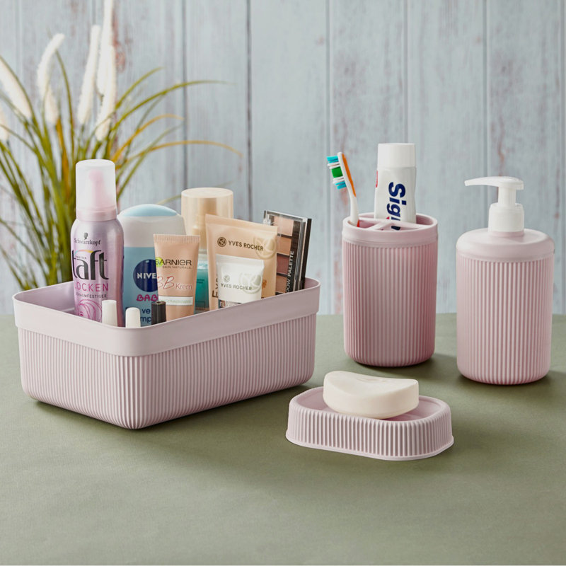 Ensemble d'accessoires de salle de bain 4 pièces, Rose