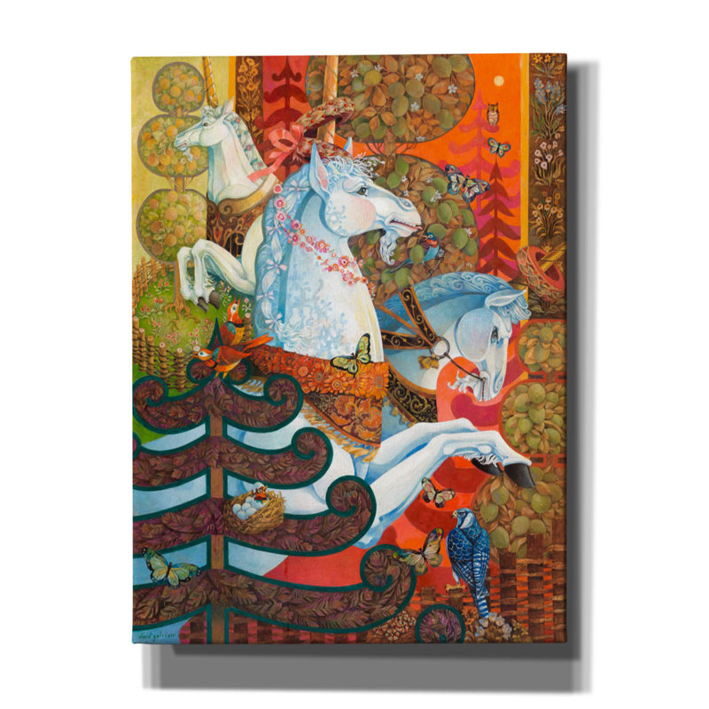 "Le jardin médiéval" par David Galchutt, art mural sur toile, H 54 po x l 40 po x P 1,5 po