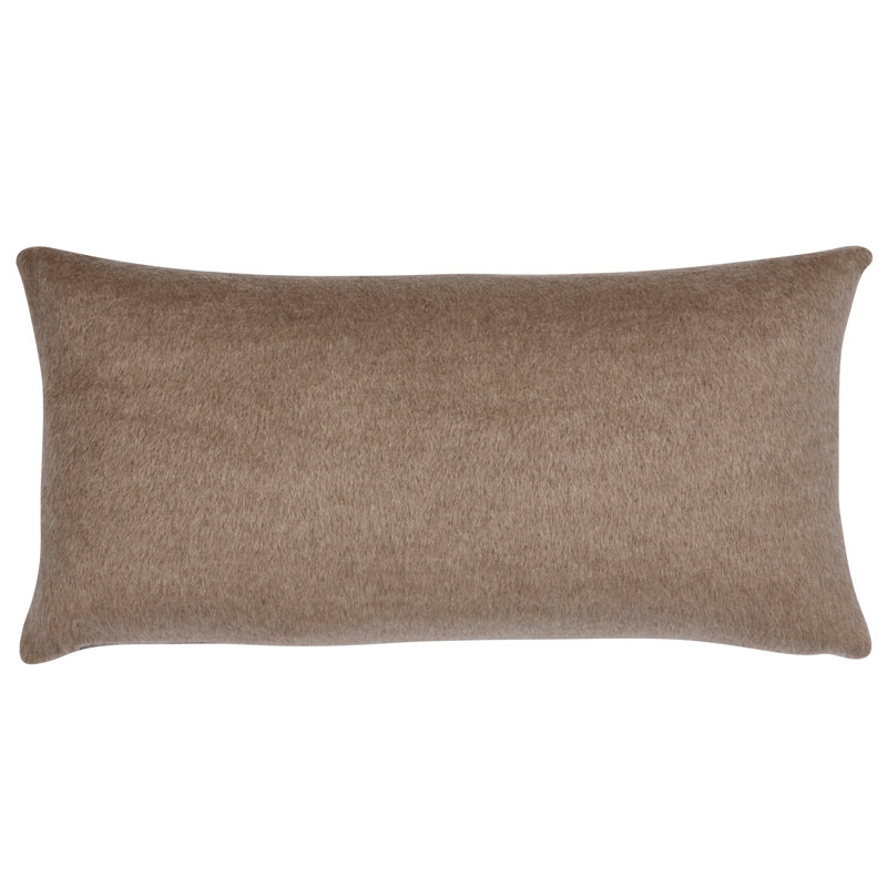 Dixon Mohair Lumbar Pillow, 12" H x 24" W, Tan