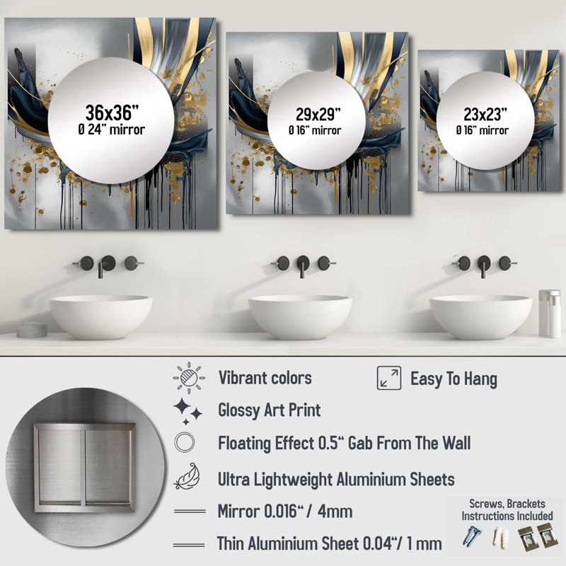 Shapes And Lines Abstract Marble V - Art mural abstrait en marbre carré pour salle de bain, 29 po x 29 po