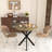 Brown 31.5 Inch Round Dining Table, Top, Metal Legs, Modern For 2 - 4 Guests 31.5" Construction, Seats 4, Contemporary Style