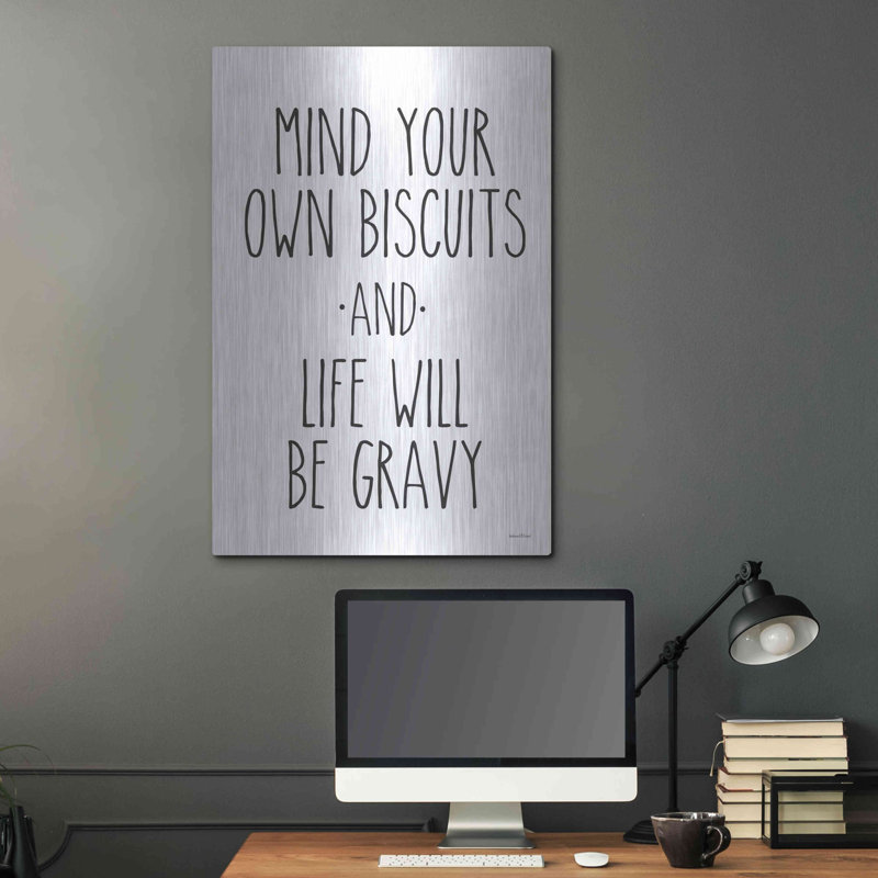 «Biscuits and Gravy» par Lettered & Lined, art mural en métal, H 36 po x l 24 po