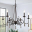 Lustre classique / traditionnel à 6 lumières de style bougie Siri
