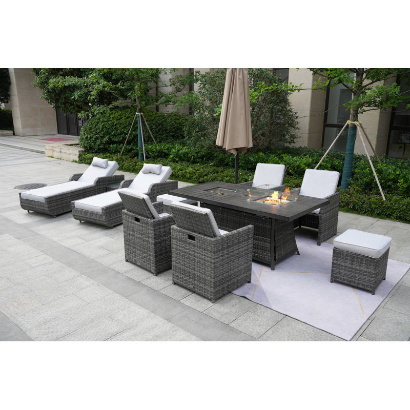 Aliaksey 8 - Person Patio Conversation Set with Cushions