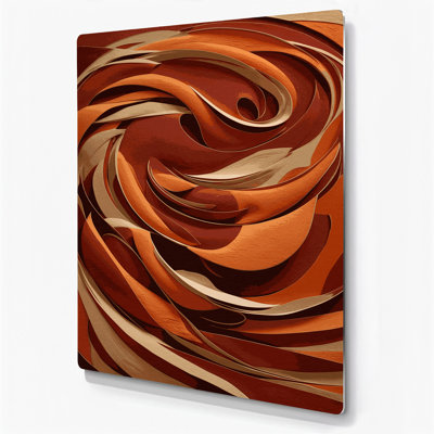Paysage abstrait, art mural en métal brun 14