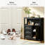Buffet moderne avec 3 tiroirs et 1 porte, buffet de rangement noir avec tablette réglable - Armoire de plancher pour la cuisine, la salle à manger et le salon