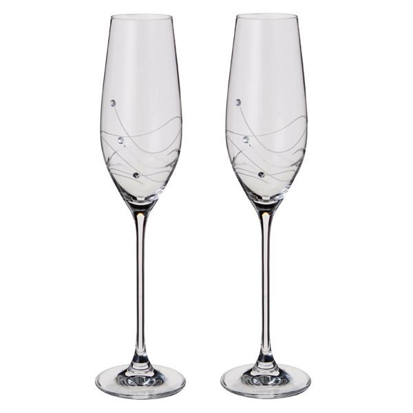 Dartington Crystal Glitz 210ml Glass Flute Set