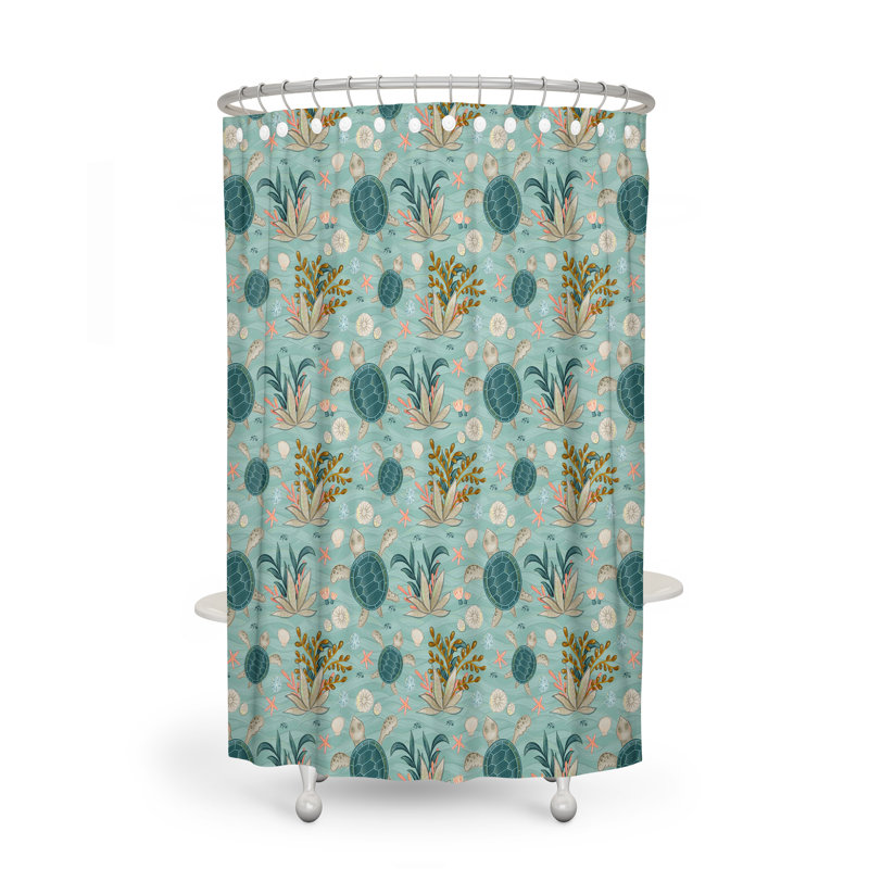 Sea Turtle Shower Curtain, 93" H x 70" W