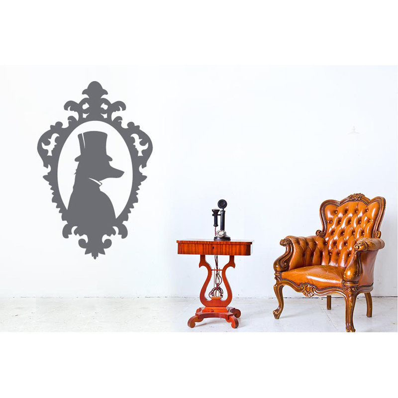 Animals Non-Wall Damaging Wall Decal, Grey, Medium
