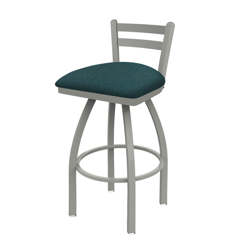 Tabouret de bar et de comptoir 411 Jackie, Tissu - marée graphique, Nickel anodisé
