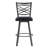 Eniel Swivel Counter or Bar Height Armless Bar Stool in Mineral Finish and Black Faux Leather-1936300846