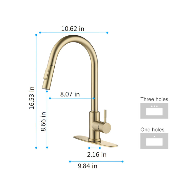 Robinet de cuisine tactile avec douchette extractible