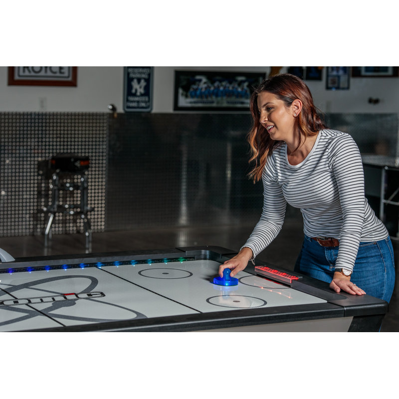 Atomic Top Shelf 7.5' Multicolor LED Air Hockey Table with Accessories