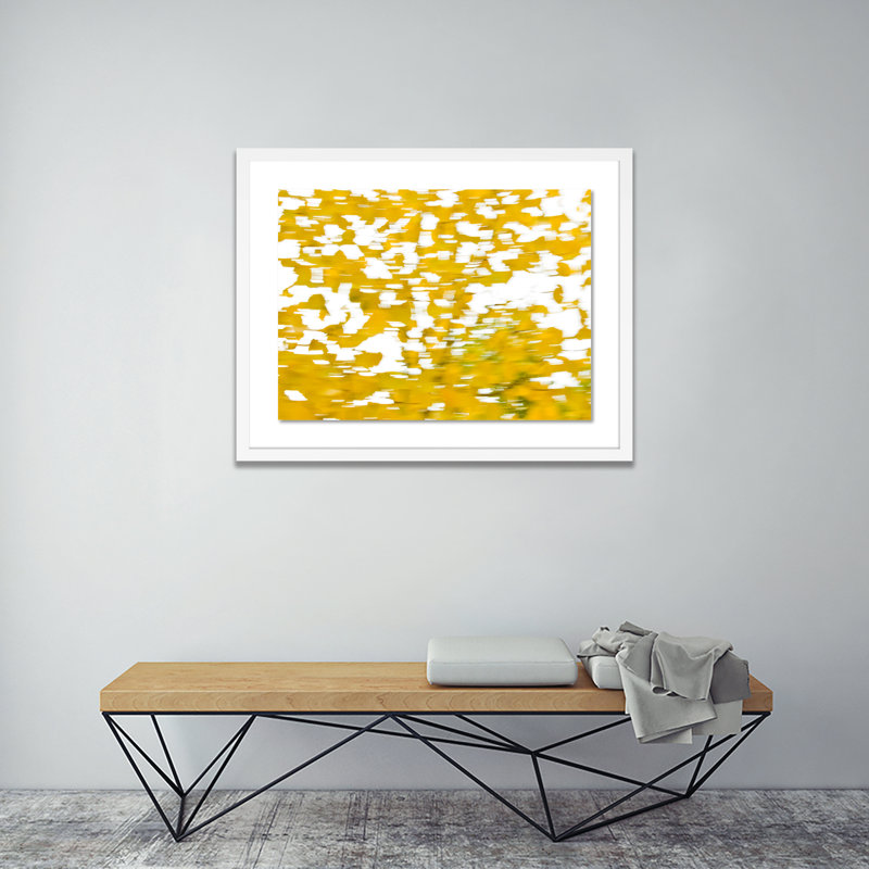 Yellow Trees Print by Geoffrey Baris, 19" H x 24" W x 1.5" D, White