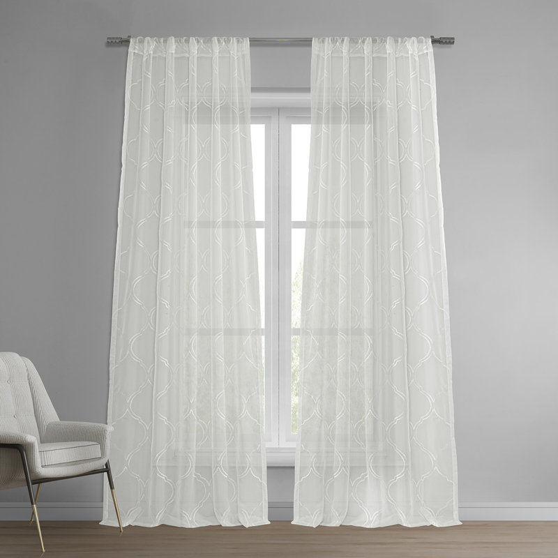 Rideaux transparents avec passe-tringle Dannel Florentina, Blanc, l 50 po x L 108 po