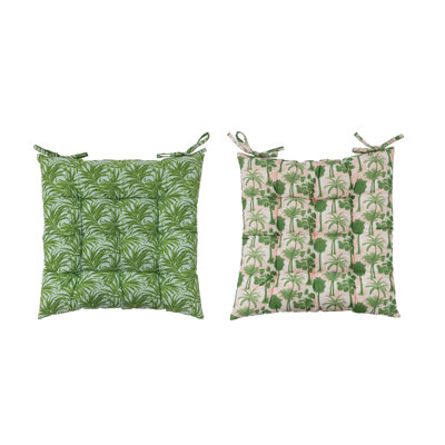 Palm Patterns Cotton Printed Seat Cushion