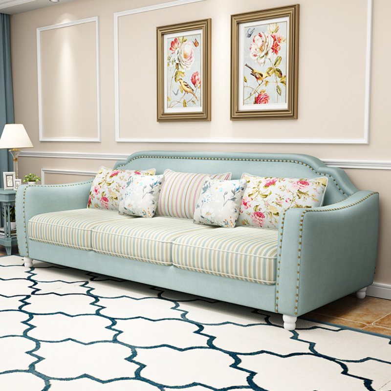 Simple Fabric Leisure Sofa, 3, 38.58" H x 78.74" W x 36.22" D