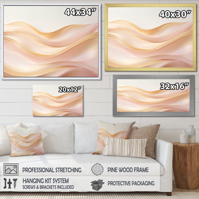 Christola - art mural abstrait sur toile, Cadre doré simple, H 12 po x l 20 po x P 1 po