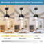 Ventilateur de plafond à 5 pales à DEL à intensité variable et télécommande, moteur CC réversible à 6 vitesses sans bruit-1592565383-1592565497