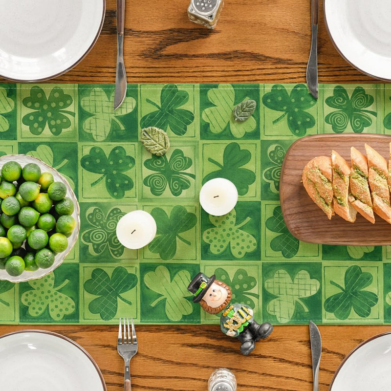 Chemin de table Buffalo Plaid Shamrock