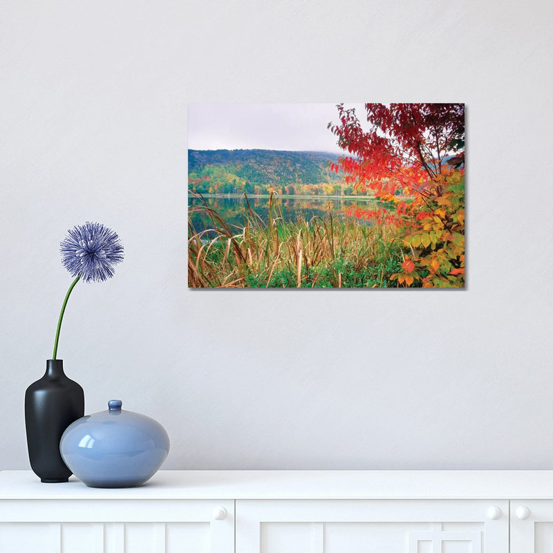 Scenic Lake At Fall, Acadia National Park, Maine by George Oze - Wrapped Canvas Print, 30.48 cm H x 45.72 cm W