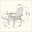 Chaise Adirondack pliante en PEHD avec porte-gobelet double - Chaise Adirondack en composite avec texture bois-780130037