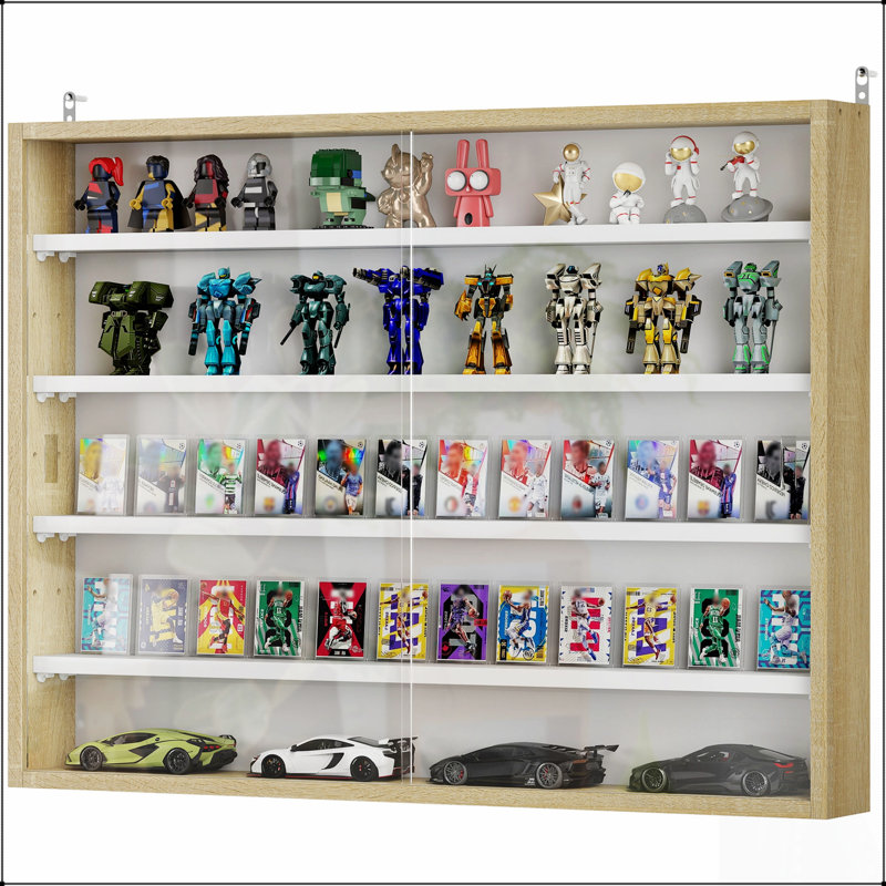 Vitrine murale à 5 niveaux pour objets de collection et trésors, design élégant et transparent, ajoute de l'élégance à n'importe quelle pièce
