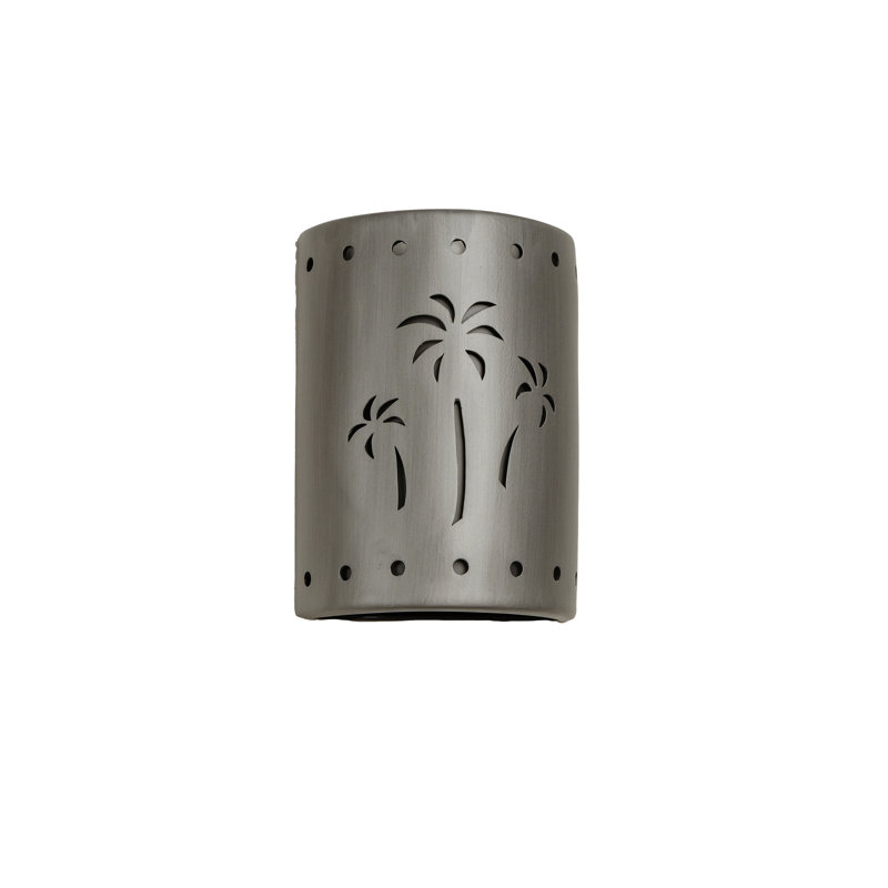 Hockinson Ceramic Outdoor Wall Light, LED Bulb Included, 13" H x 9.5" W x 5" D, Rubbed Pewter