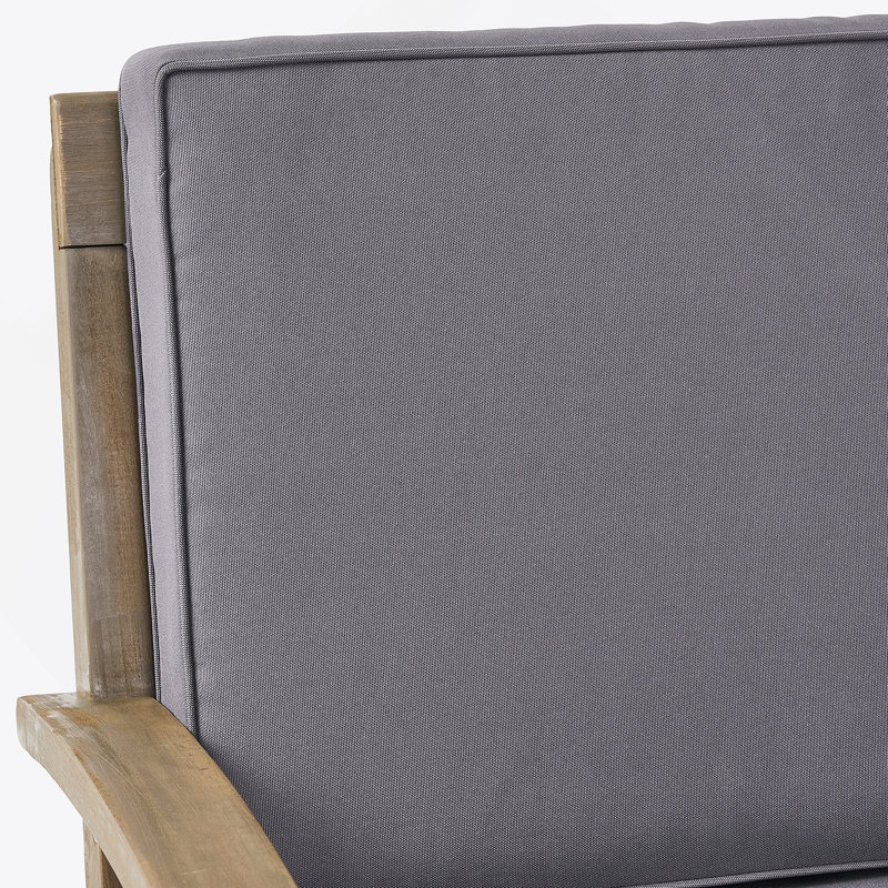 Chaises de patio à cadre en bois, Teck foncé, Gris