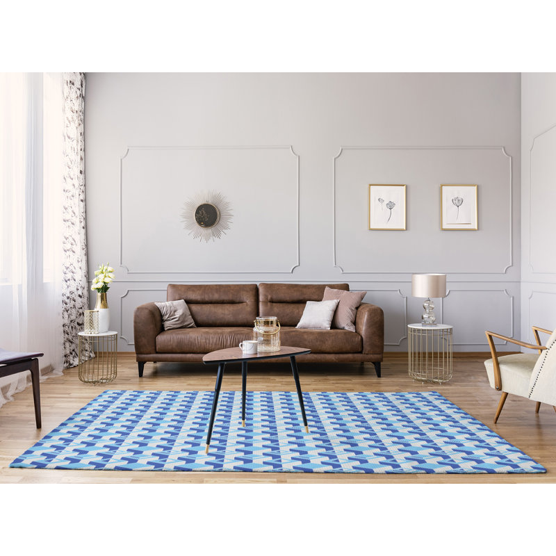 Tapis bleu/bleu ciel/gris ciel clair skyscrapers, Rectangle 9 pi x 12 pi
