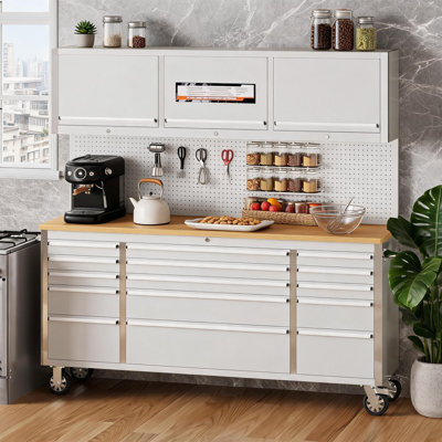 72" Mobile Tool Chest with 15 Drawers