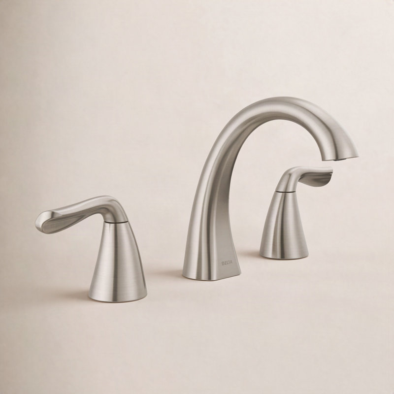 Robinet pour salle de bain à 3 trous et 2 poignées avec ensemble de drain Delta Arvo, Nickel brossé Spotshield