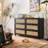 Multi-functional rattan solid wood storage cabinet 55.12 " W 6 - Drawer Dresser