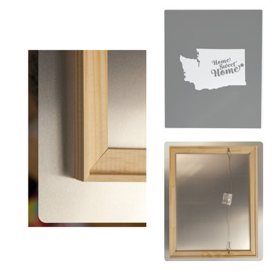 Home Sweet Seattle — Washington State Silhouette — Portrait Metal Wall Art