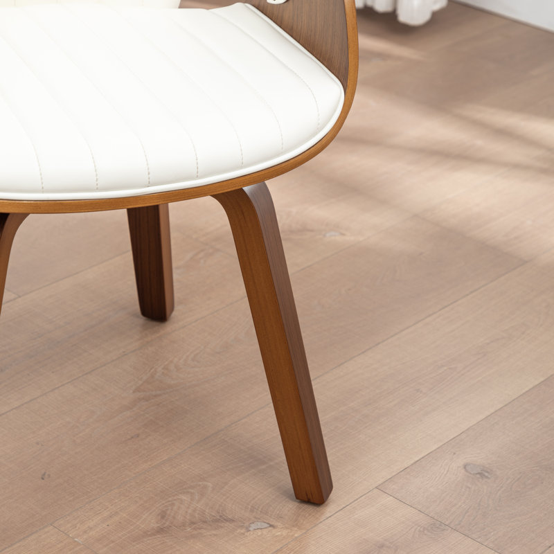 Fauteuil pivotant rembourré en similicuir Dundrod, Blanc