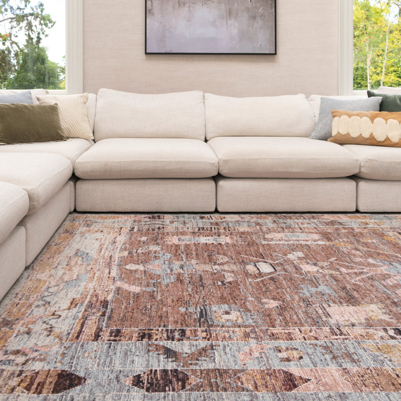 Tayshawna Vintage Look Cotton Machine Tufted Area Rug, 160cm x 230cm