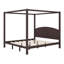 Lit plateforme à baldaquin en bois avec tête de lit et pieds de support-1113902686