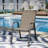4-person Patio Dining Set With Square Carbonstone Marble-look Steel Frame Patio Dining Table And PVC-coated polyester Sling Chairs (set Of 5)
