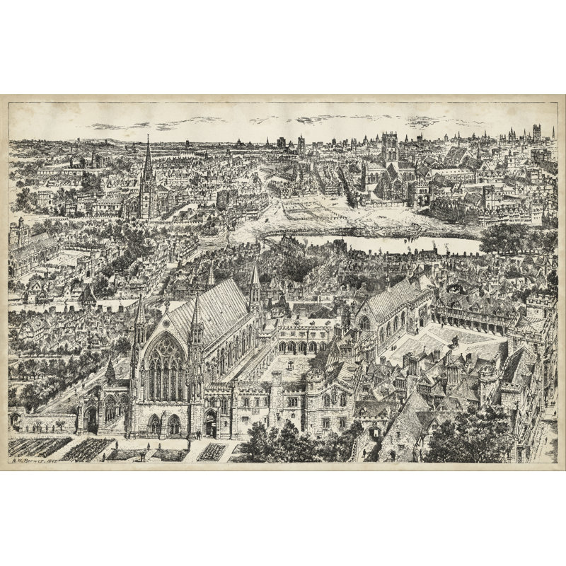 Vue d'oiseau de Londres - Ely Place, H 24 po x l 36 po
